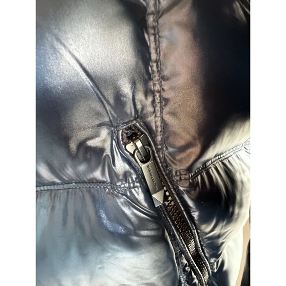 BCBG MAX AZRIA METALLIC SAPPHIRE DOWN COAT Size M, NWT - Picture 9 of 12